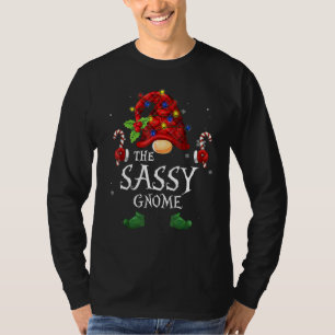 Sassy Gnome Buffalo Karo Gitter Passende Familien  T-Shirt