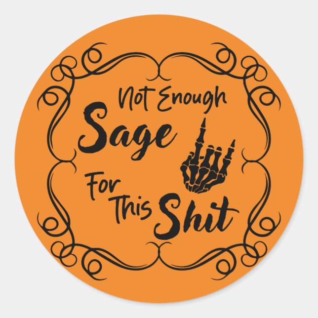 Sassy Halloween Sage Skeleton Sticker (Vorderseite)