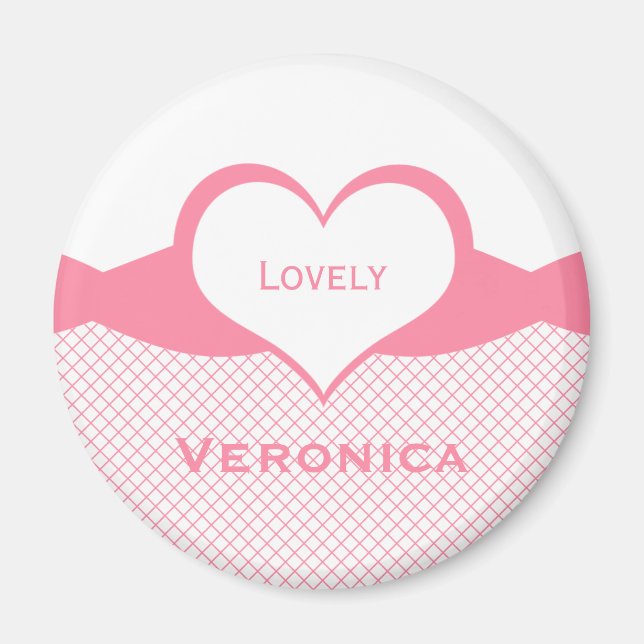 Sassy Heart Fishnet Magnet, rosa Magnet (Vorne)