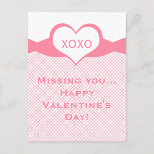 Sassy Heart Fishnet Valentine Postcard, rosa Feiertagspostkarte