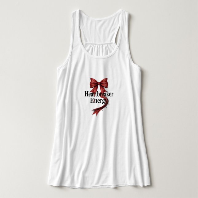 Sassy "Heartbreaker Energy" with Red Bow Tank Top (Design Vorderseite)