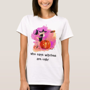 Sassy Hexe mit Cat Weibchen T - Shirt mit Text