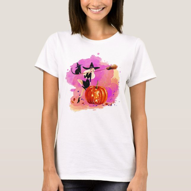 Sassy Hexe mit Cat Woman's T-Shirt (Vorderseite)