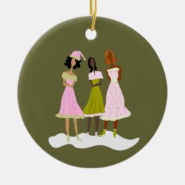 Sassy Holiday Keramik Ornament