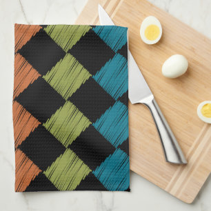 Sassy Ikat Diamond Square Designs Geschirrtuch