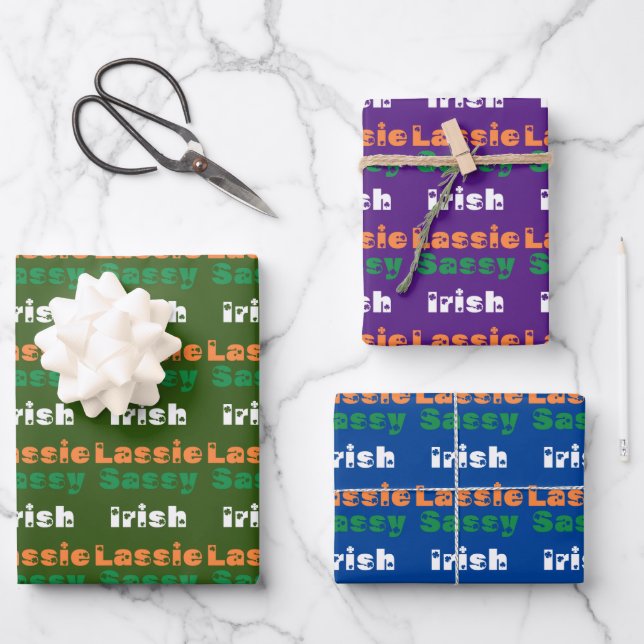 Sassy Irish Lassie Geschenkpapier Set (Vorderseite)