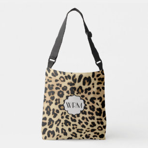 Sassy Leopard Print Mit Monogramm Tragetaschen Mit Langen Trägern