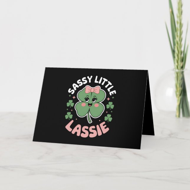 Sassy Little Lassie Funny St Patrick's Day Dankeskarte (Vorderseite)