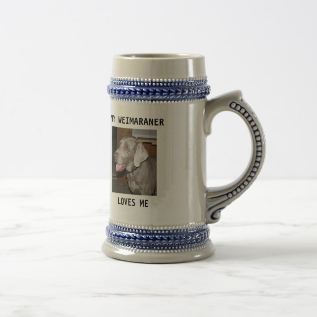sassy, MEIN WEIMARANER, LIEBEN ICH Bierglas (Rechts)