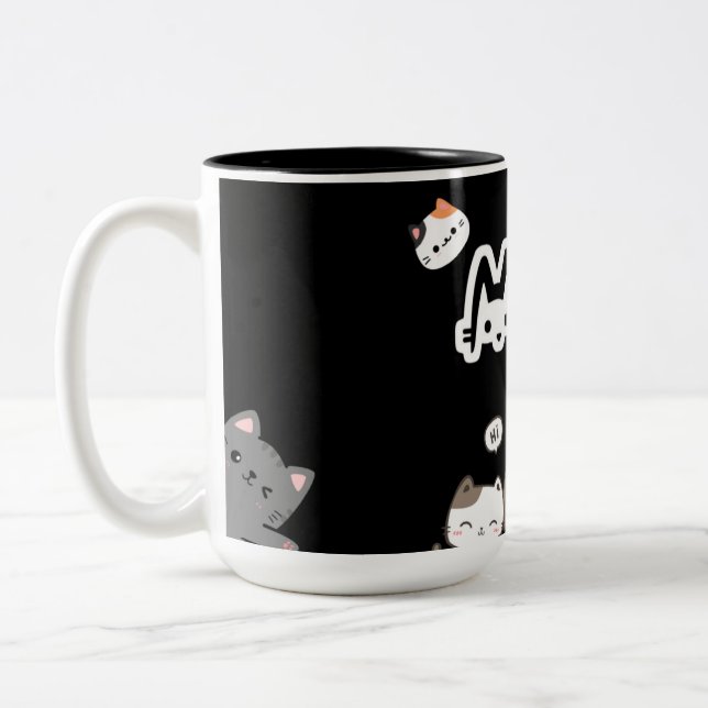 Sassy Meow Mug – Purrfect for Cat Moms Zweifarbige Tasse (Links)