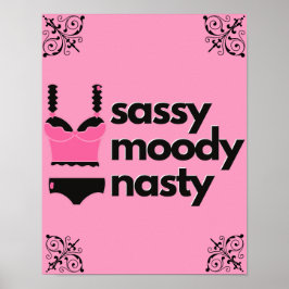 Sassy, Moody, Eklig|Pink & Black Lingerie Boudoir Poster