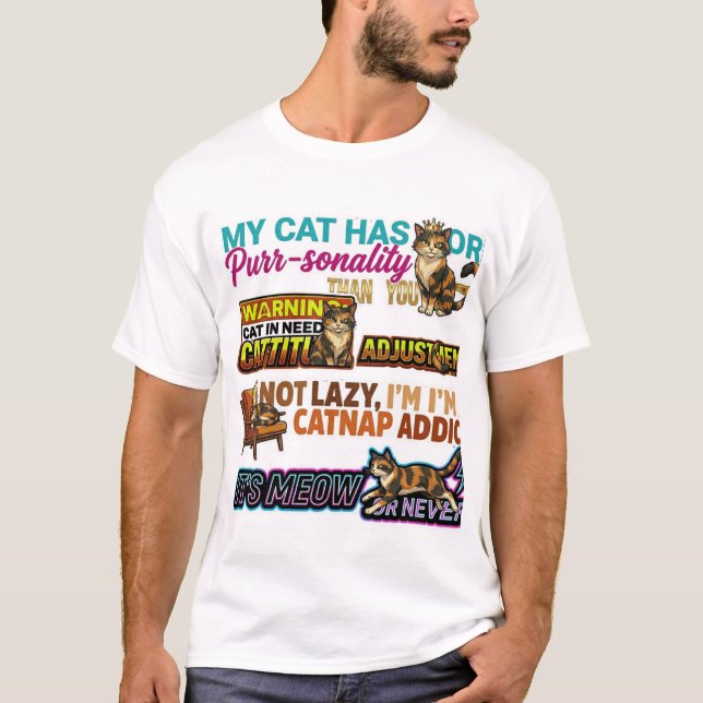 Sassy "My Cat Has More Purr-sonality" Graphic Tee (Vorderseite)