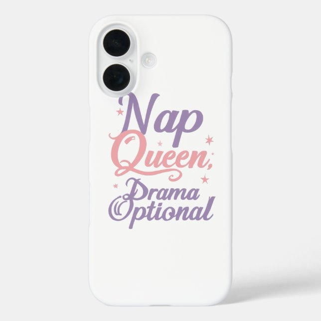 Sassy "Nap Queen" Pastell-Typografie Case-Mate iPhone Hülle (Rückseite)