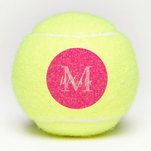Sassy Pink Elegant Modernes Monogramm Tennisbälle