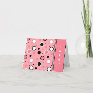 Sassy Pink Polka Dot Personalisierte Notecards Dankeskarte
