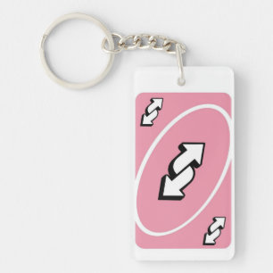 Sassy Pink UNO Rückwärtskarte Schlüsselanhänger –