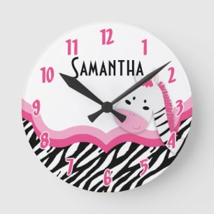 Sassy Pink Zebra Stripe Muster Personalisierte Uhr