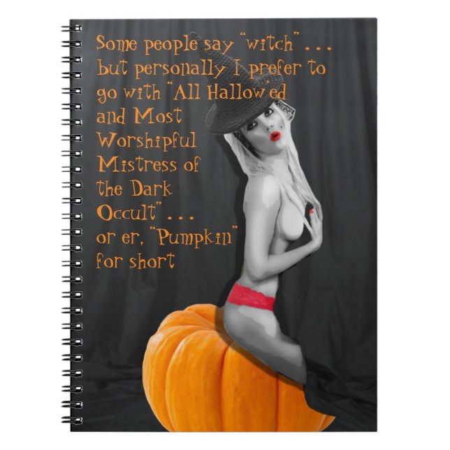 Sassy Pinup Hexe Magic Zauber Note Book Journal Notizblock (Vorderseite)