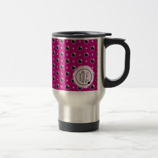 Sassy Polka-Punkt-Monogramm-Reise-Tasse - lila Reisebecher
