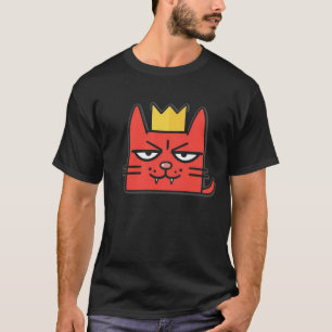   Sassy Red Cat King – Coole Cartoon-Katzengesicht T-Shirt
