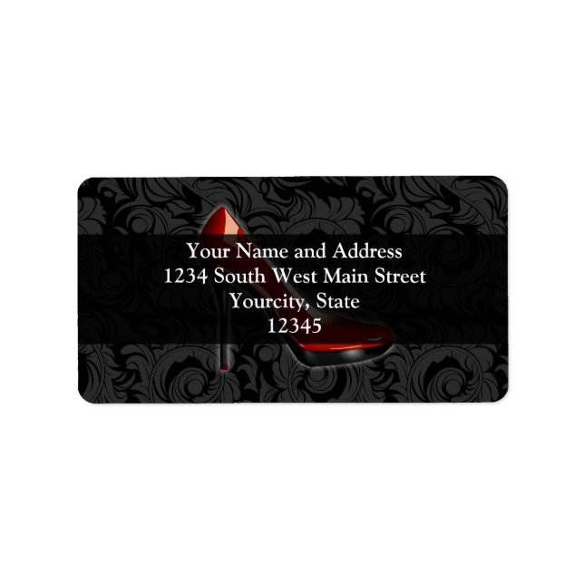 Sassy Red Shoe Adressaufkleber (Vorne)