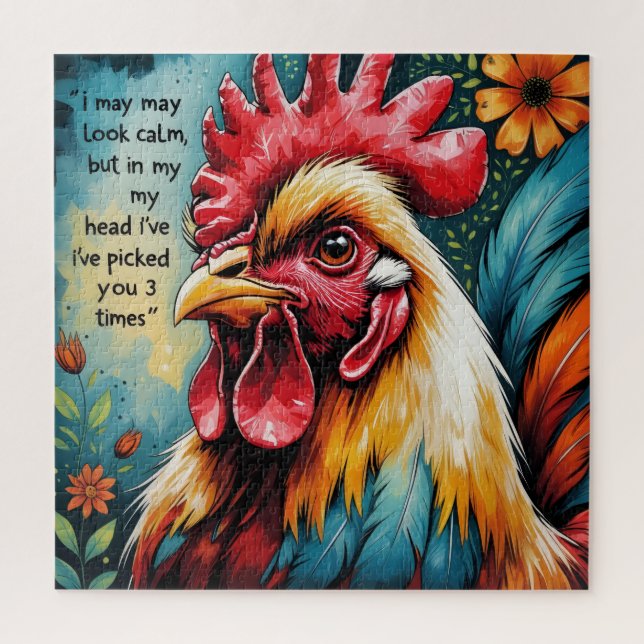 Sassy Rooster Gedanken Puzzle (Vertikal)