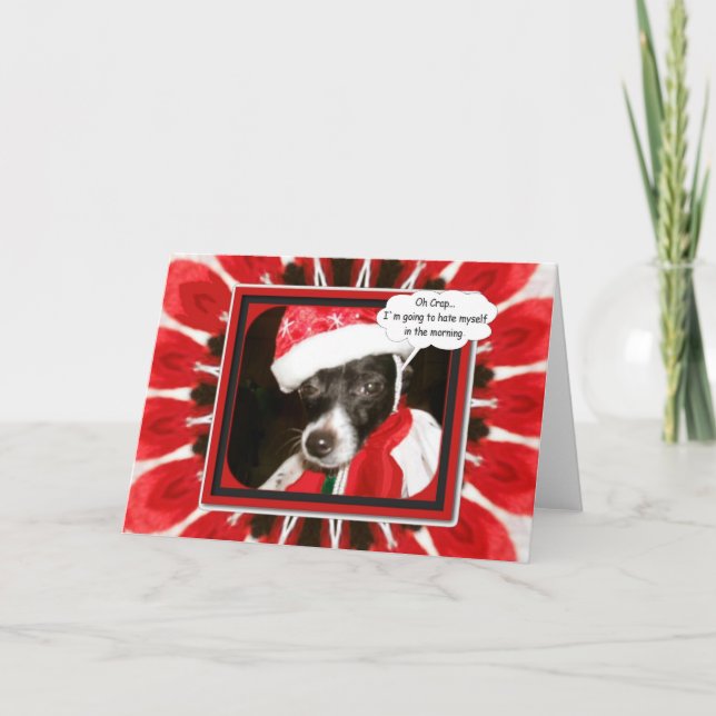 Sassy Santa Dog Feiertagskarte (Vorderseite)