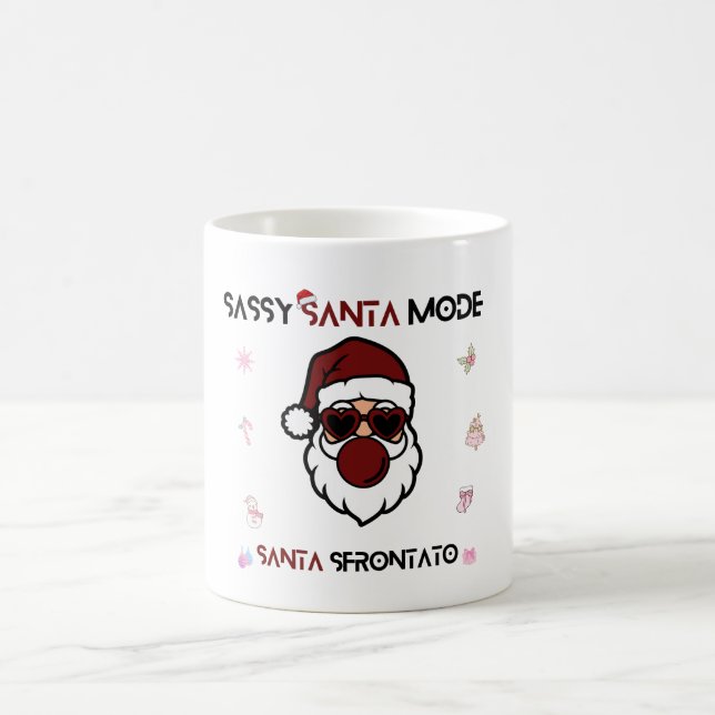 Sassy Santa Mode – Bilingual Christmas Design  Kaffeetasse (Mittel)