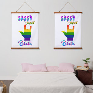 Sassy seit Geburt Wandteppich Mit Holzrahmen