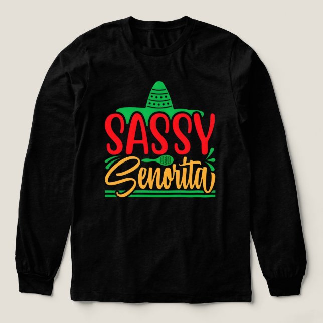 Sassy Senorita Celebrates Cinco De Mayo Fiesta Tri-Blend Shirt (Design Vorderseite)