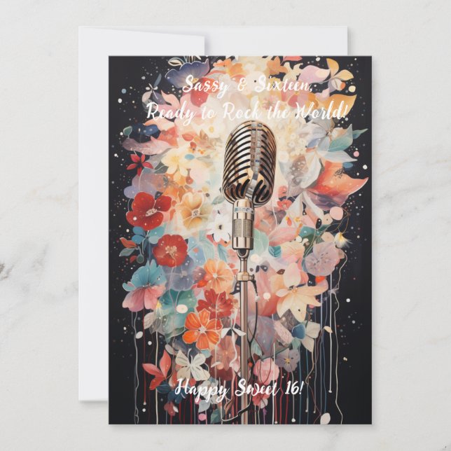 Sassy & Sixteen! 16 . Geburtstag Geburtstagskarte Einladung (Vorderseite)