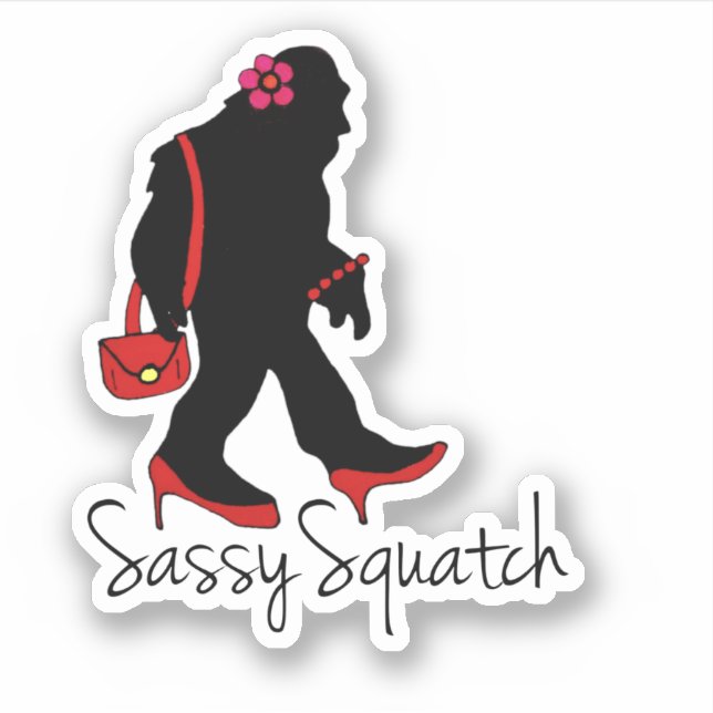 Sassy Squatch, Bigfoot, Yeti, Sasquatch Aufkleber (Vorderseite)