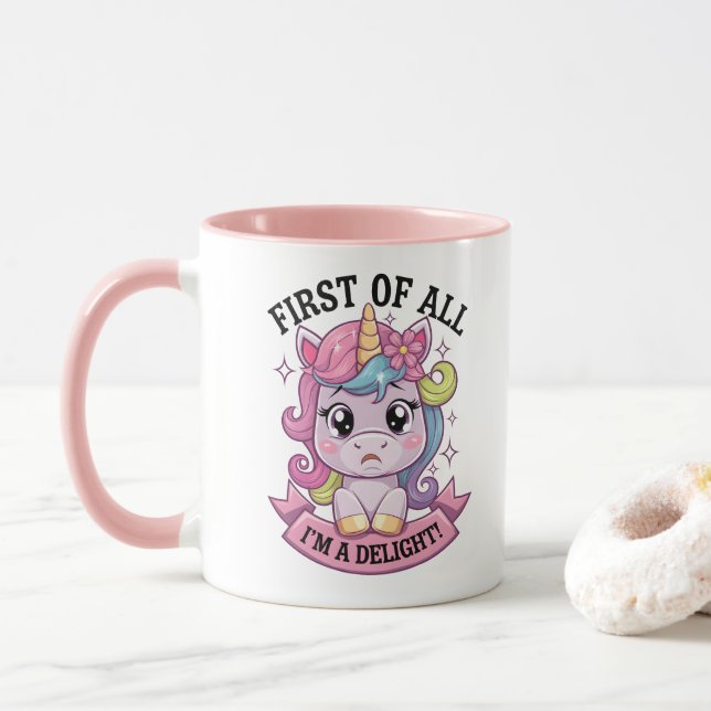 Sassy sulky unicorn tasse (Mit Donut)
