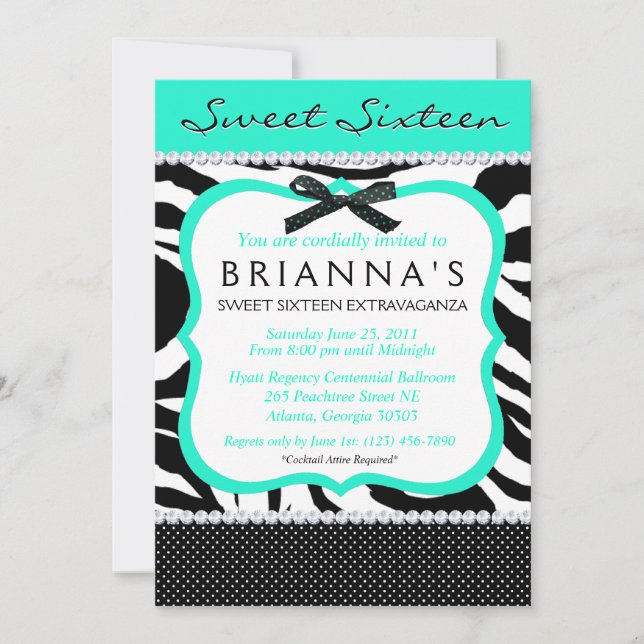 Sassy Sweet Sixteen Einladung (Vorderseite)