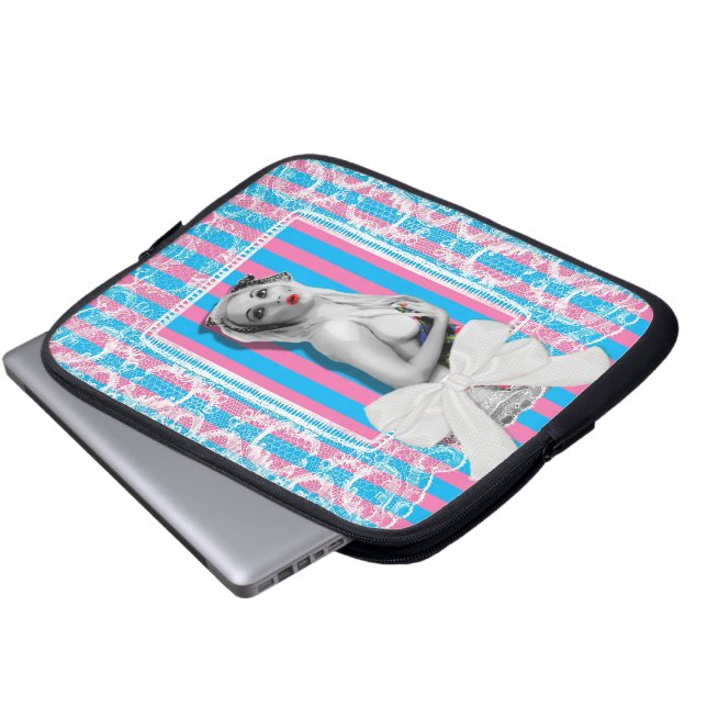 Sassy Sweetshop Candy Shop Niedliches Retro Pinup Laptopschutzhülle (Vorne Knopf)