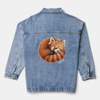 Sassy Tier Roter Panda Jeansjacke