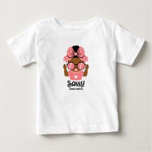 Sassy-Toddler-Mädchen-Shirt mit Afro und Sonnenbri Baby T-shirt