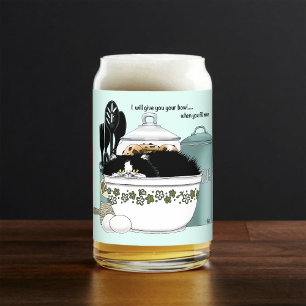Sassy Tuxedo-Katze Vintage-Schüssel Aqua Retro-Küc Dosenglas