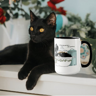 Sassy Tuxedo-Katze Vintage-Schüssel Aqua Retro-Küc Tasse