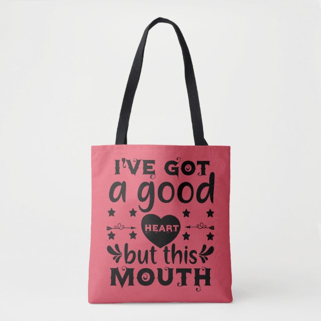 Sassy und Sarcastic Tote Bag mit Attitude (Vorderseite)