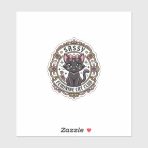 Sassy Weibliche Katze Lustiges Katzenliebhaber-Des Aufkleber