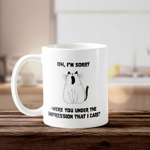 Sassy Yawning Cat Attitude Sarcastic Funny Spaß Kaffeetasse