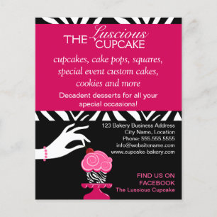 Sassy Zebra Cupcake Bäckerei Flyer