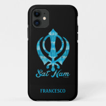 Sat Nam Khanda Personalisiertes weißes Throw Kisse