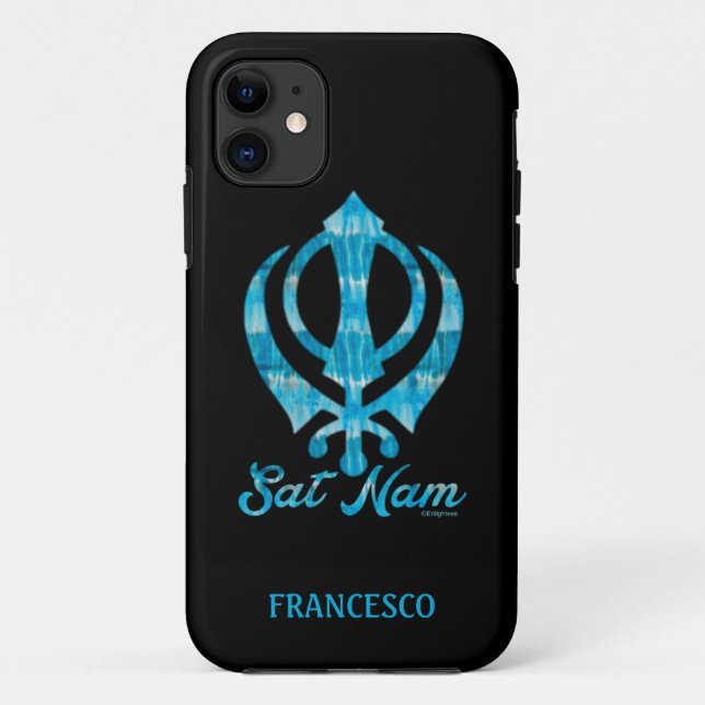 Sat Nam Khanda Personalisiertes weißes Throw Kisse Case-Mate iPhone Hülle (Rückseite)