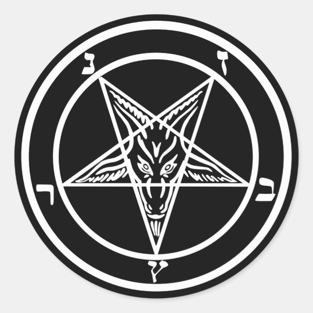 Satan Baphomet Runder Aufkleber (Vorderseite)
