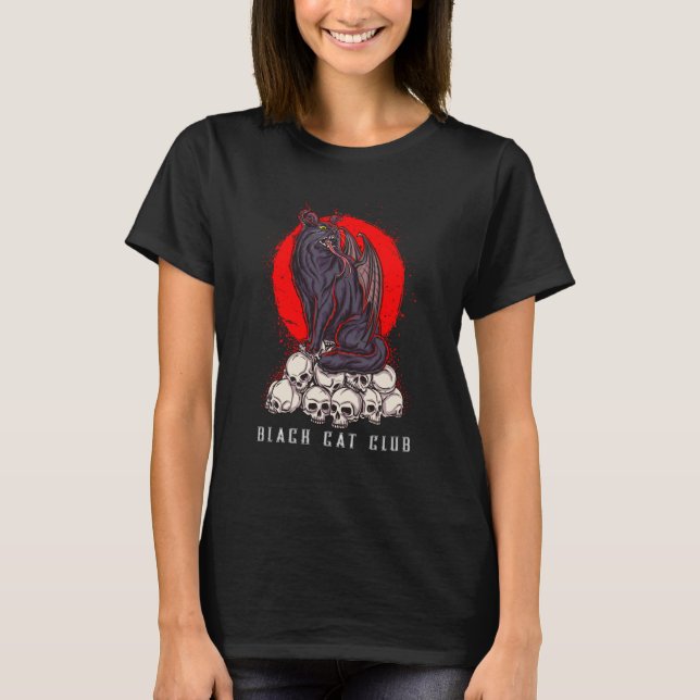 Satan Cat Satanic Demonic Devil Kitten 666 Cat Occ T-Shirt (Vorderseite)