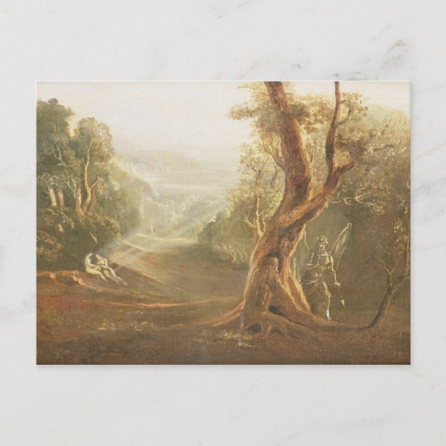 Satan Contemplating Adam and Eve in Paradise, aus Postkarte (Vorderseite)