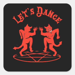 Satan Dance Baphomet Occult Satanism Quadratischer Aufkleber