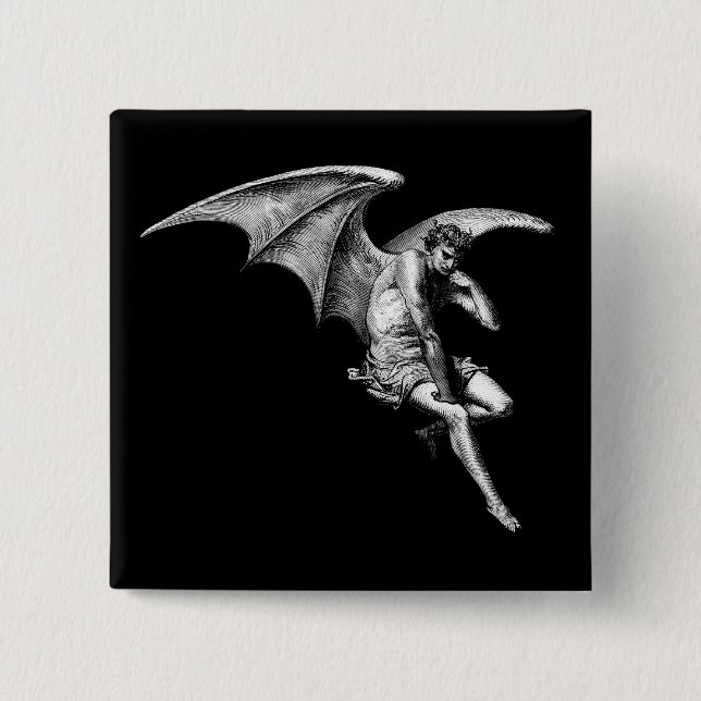 Satan denkendes Button (Vorderseite)